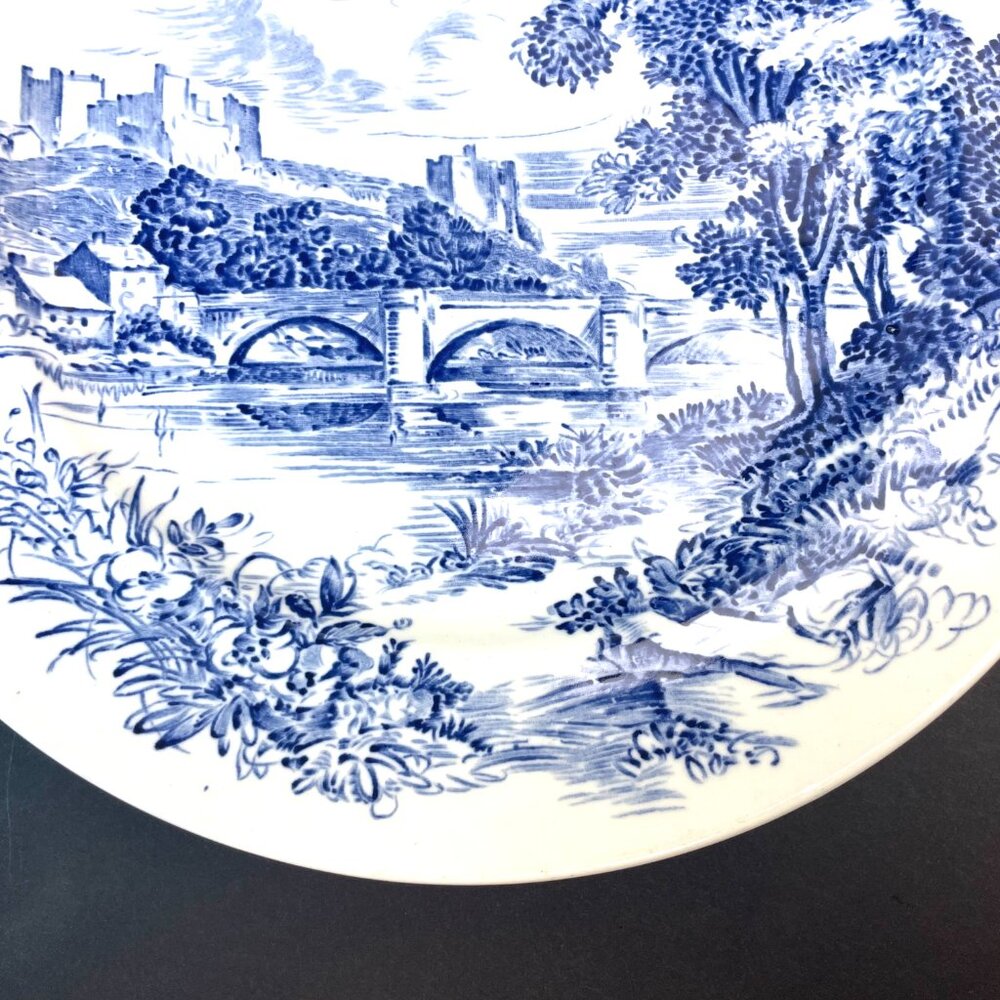 Set 6 Vintage Wedgwood & Co. Countryside Blue Transferware Dinner Plate England - Picture 5 of 9
